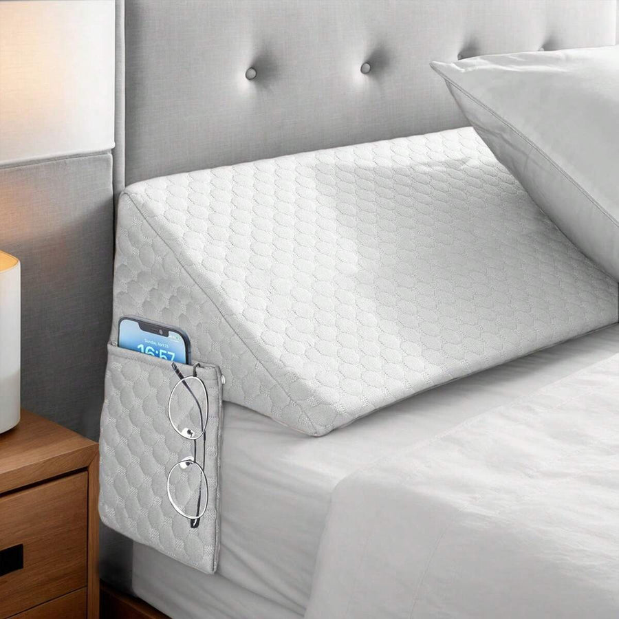 Bed Wedge Pillow For SleepingBed Wedge Ergonomic Sleeping Pillow, Soft Dual Layer, Breathable, Headboard Triangle Sleep Support For Reading